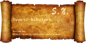 Svartz Nikolett névjegykártya